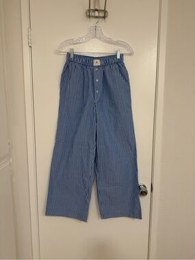 Anthropologie Blue Pin Striped Pull-On Wide Leg Pants